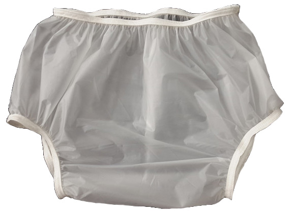 PVC Adult Baby Incontinence Snaper Diaper Rubber Pants White